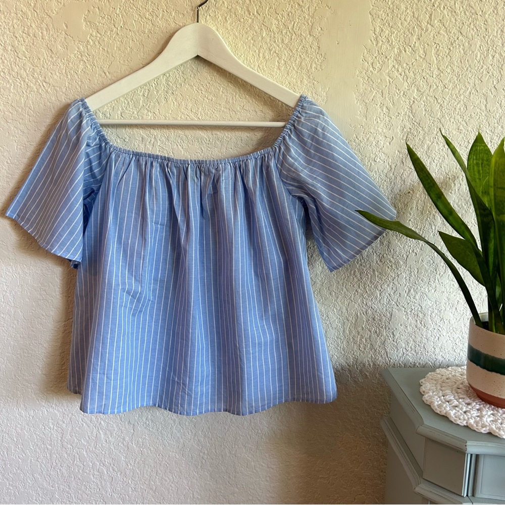 Express Striped Off-the-Shoulder Top